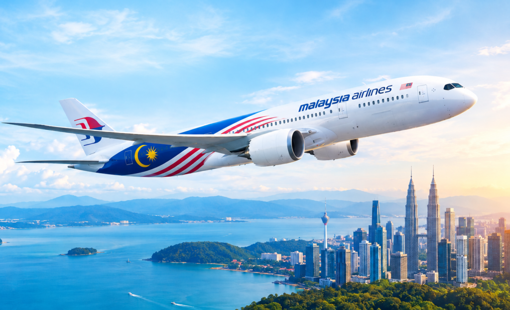Malaysia Airlines aircraft representing premium global travel.